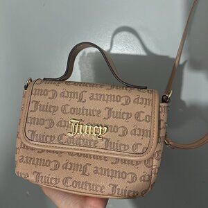 Juicy Couture Tan Logo Handbag with Gold "Juicy" emblem